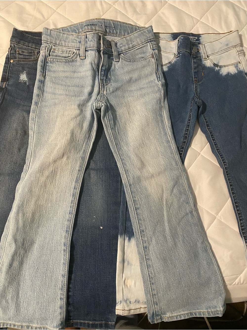 3 pairs old navy , jordache, wonder nation girls jeans different washes ,  6-6X
